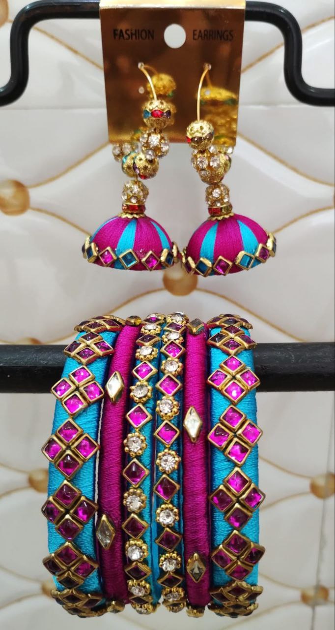 double colour with ring earring